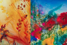 The Flowers Are Burning:  Incandescent Watercolors by H Klebesadel and MK Neumann